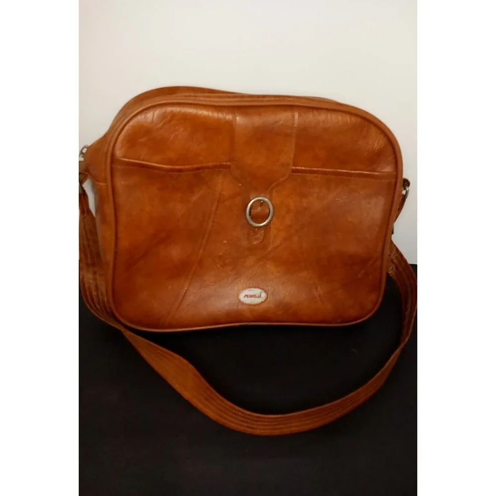 VTG Seward Luggage Brown Leather shoulder bag made‎ In U.S.A